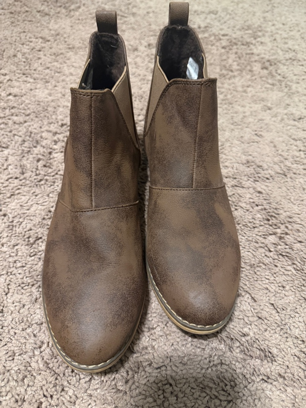 Rocket Dog Brown Faux-Leather Chelsea Ankle Boots